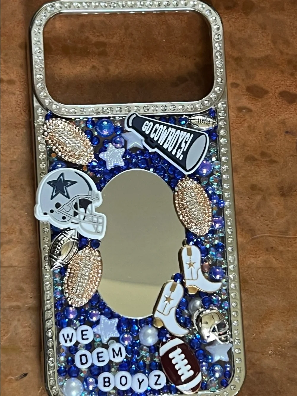 iPhone 17 Pro Max Rhinestone Mirror Phone Case - Dallas Cowboys Theme